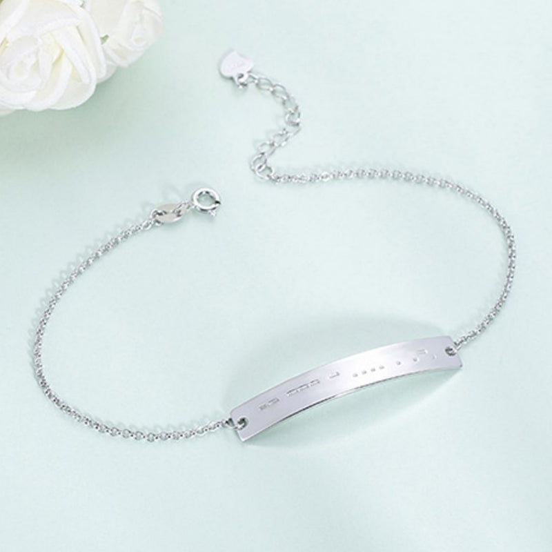 Personalized Morse Code Bracelet - 925 Sterling Silver